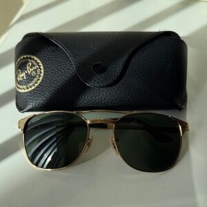 Ray-Ban Classic Gold Frame Sunglasses with Dark Lenses